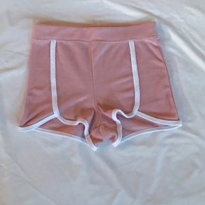 Pink fuzzy shorts